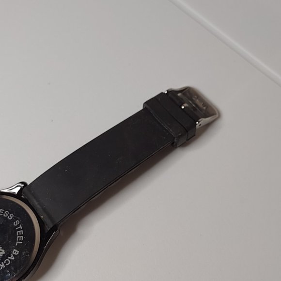 Zebra Striped Geneva Watch With Rubber Black Band - Picture 8 of 12